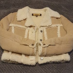 BEBE FAUX FUR CORDUROY JACKET
